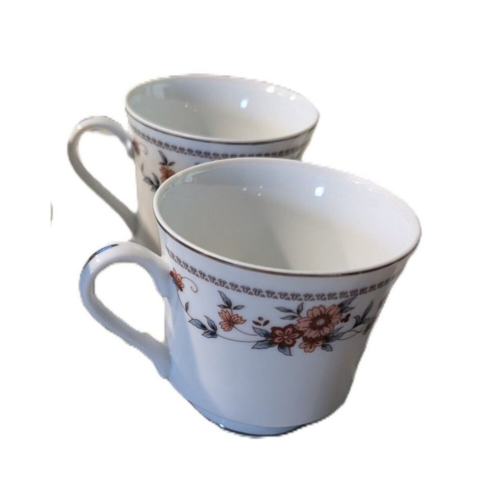 Vintage Sheffield Anniversary Tea Cups Pair Set 2 Replacement Fine China Japan